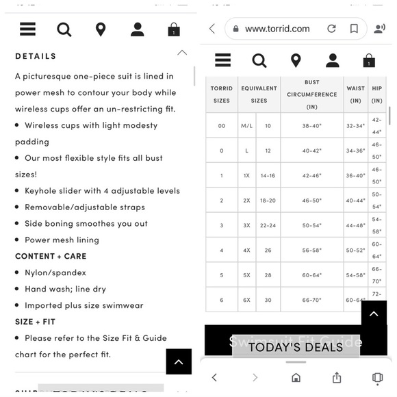 Torrid Floral Wings One Piece Bathing Suit, 1X. - Picture 10 of 10